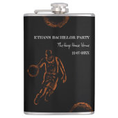 Flasques Week-end à thème basket-ball Orange Noir (Devant)