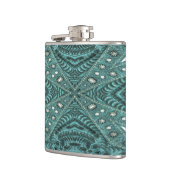 Flasques Western Country mode Turquoise Cuir Turquoise (Gauche)