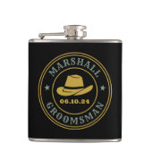 Flasques Western Cowboy Rustic Logo Groomsmen personnalisé (Devant)