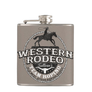 Flasques Western Rodeo Old West Steer Roping Personnalisé