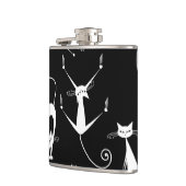 Flasques Whimsical Motif de chat blanc maigre (Gauche)