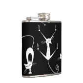 Flasques Whimsical Motif de chat blanc maigre (Droite)