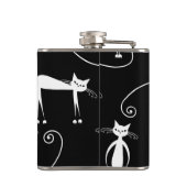 Flasques Whimsical Motif de chat blanc maigre (Dos)