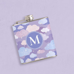 Flasques Whimsical Pastel Clouds et étoiles Motif