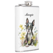 Flasques Whimssical Boston Terrier Chiot portant des lunett (Droite)