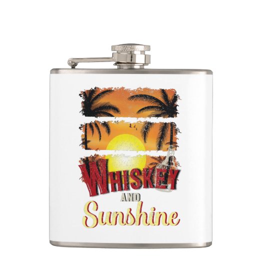 Flasques Whiskey et soleil, alcool orange d'été (Devant)