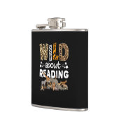 Flasques Wild About Reading Books And Bookworm Library (Gauche)