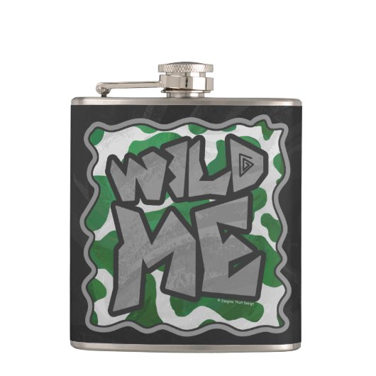 Flasques Wild Me Vache Vert et blanc Imprimer (Devant)