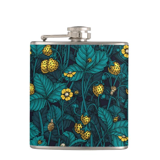 Flasques Wild strawberries, yellow and blue (Devant)