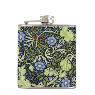 Flasques William Morris Fleur d'antiquité aux algues marine