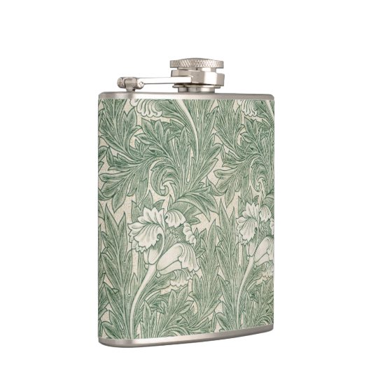 Flasques William Morris tulip fond textile vert (Droite)