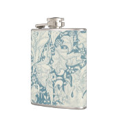 Flasques William Morris Wallflower bleu damas floral (Gauche)