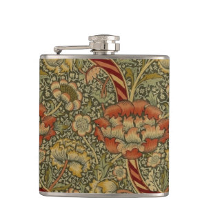Flasques William Morris Wandle Anglais Floral Damask Design