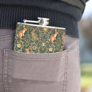 Flasques William Morris Woodland Lapins floraux Noël
