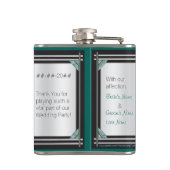 Flasques Willow rose Art Déco sur noir (Personnalisé) (Dos)