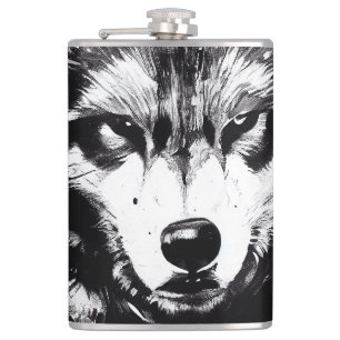 Flasques Wolf Wild Nature Free Spirit Art Brush Peinture