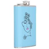 Flasques Woman With Flowers Line Art (Droite)