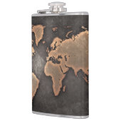 Flasques World map leather geographical brown (Gauche)
