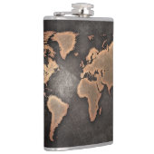 Flasques World map leather geographical brown (Droite)
