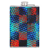 Flasques Xadrez azul, laranja, faux sujo ou manchado. (Dos)