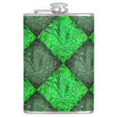 Flasques Xadrez verde falsa grama ou folhas de coqueiro. (Devant)