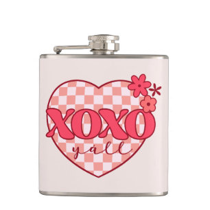 Flasques XOXO Coeur rose mignon et amoureux