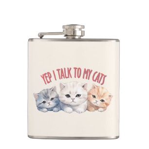 Flasques Yep, je parle à My Cats - Adorable Trio Cat Design