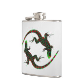 Flasques Yin Yang Lizards Argent (Gauche)