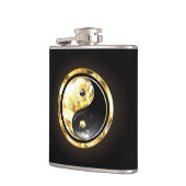 Flasques Yin Yang or sur noir (Gauche)