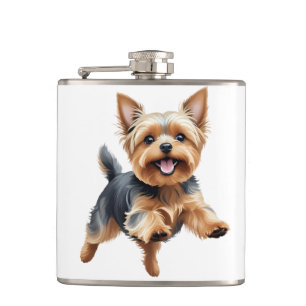 Flasques Yorkshire Terrier Joyeux Jouer Fun Jouer Joyeux