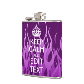 Flasques Your texte on Keep Calm Purple Racing Flames Decor (Gauche)