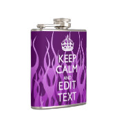 Flasques Your texte on Keep Calm Purple Racing Flames Decor (Droite)