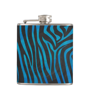 Flasques Zebra Black et Blue Print