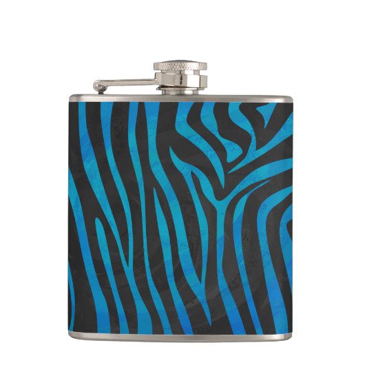 Flasques Zebra Black et Blue Print (Devant)