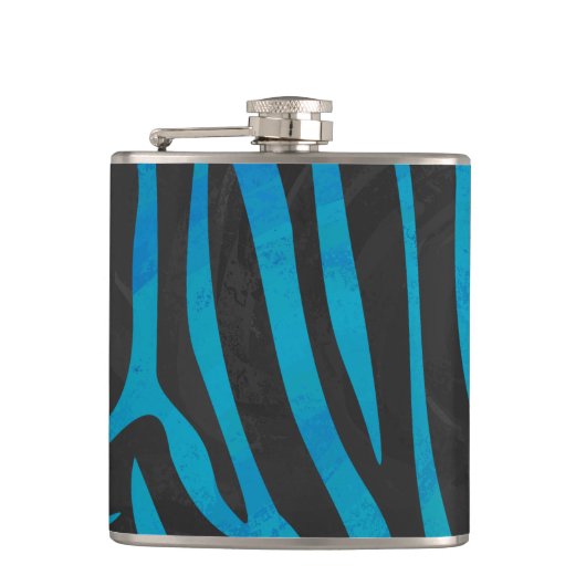 Flasques Zebra Black et Blue Print (Devant)