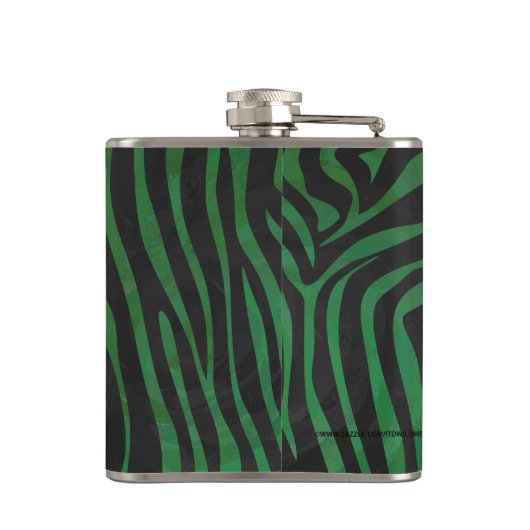 Flasques Zebra Black et Green Print (Dos)