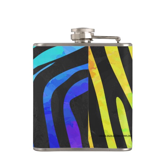 Flasques Zebra Black et Rainbow Print (Dos)