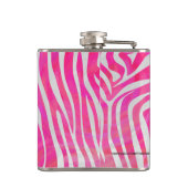 Flasques Zebra Hot Pink et White Print (Dos)