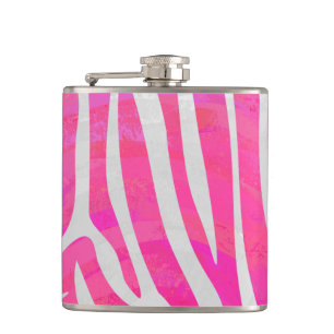 Flasques Zebra Hot Pink et White Print