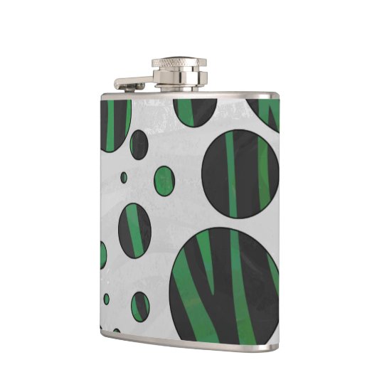 Flasques Zebra noir et vert Polka point (Gauche)
