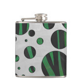 Flasques Zebra noir et vert Polka point (Devant)