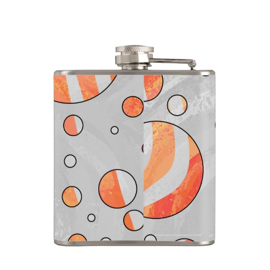 Flasques Zebra Orange et White Polka Dot (Dos)