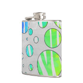 Flasques Zebra Polka Dot Arc-en-ciel et impression blanche (Gauche)