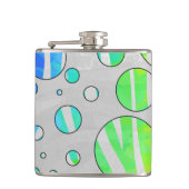 Flasques Zebra Polka Dot Arc-en-ciel et impression blanche (Devant)