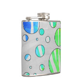 Flasques Zebra Polka Dot Arc-en-ciel et impression blanche (Droite)