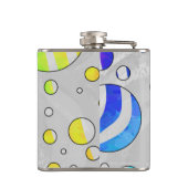 Flasques Zebra Polka Dot Arc-en-ciel et impression blanche (Dos)