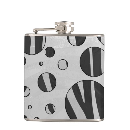 Flasques Zebra Polka point noir et gris clair (Devant)