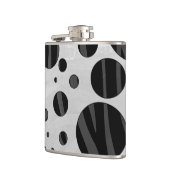 Flasques Zebra Polka point noir et gris impression (Gauche)