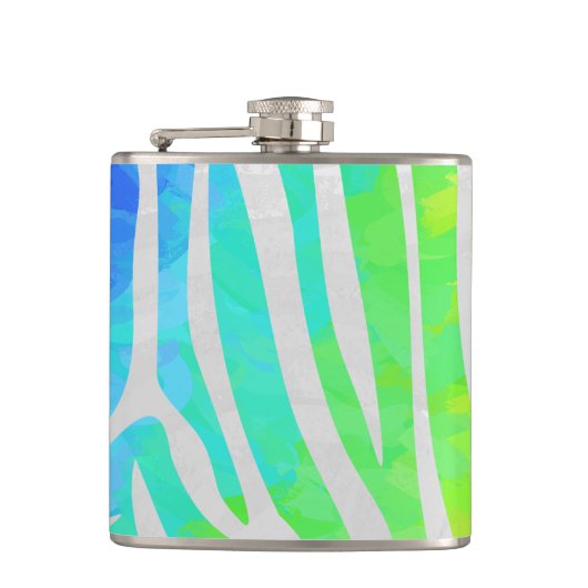 Flasques Zebra Rainbow et White Print (Devant)