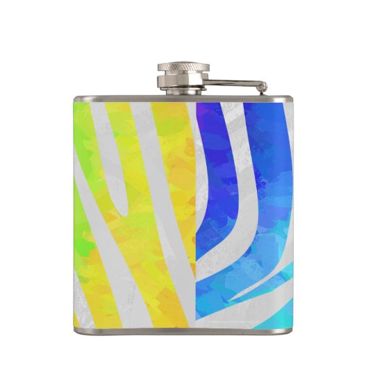 Flasques Zebra Rainbow et White Print (Dos)